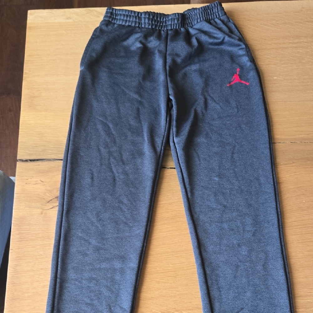 Jordan Kids Charcoal Joggers with Red Emblem